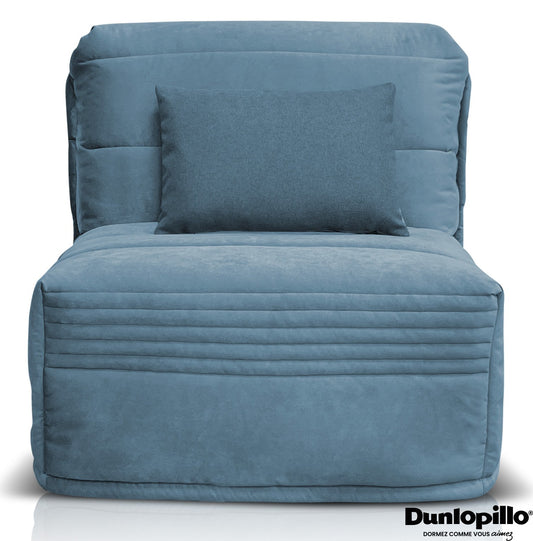 CHAPI - Fauteuil convertible - Velours - Couchage 80 cm - Largeur 106 cm