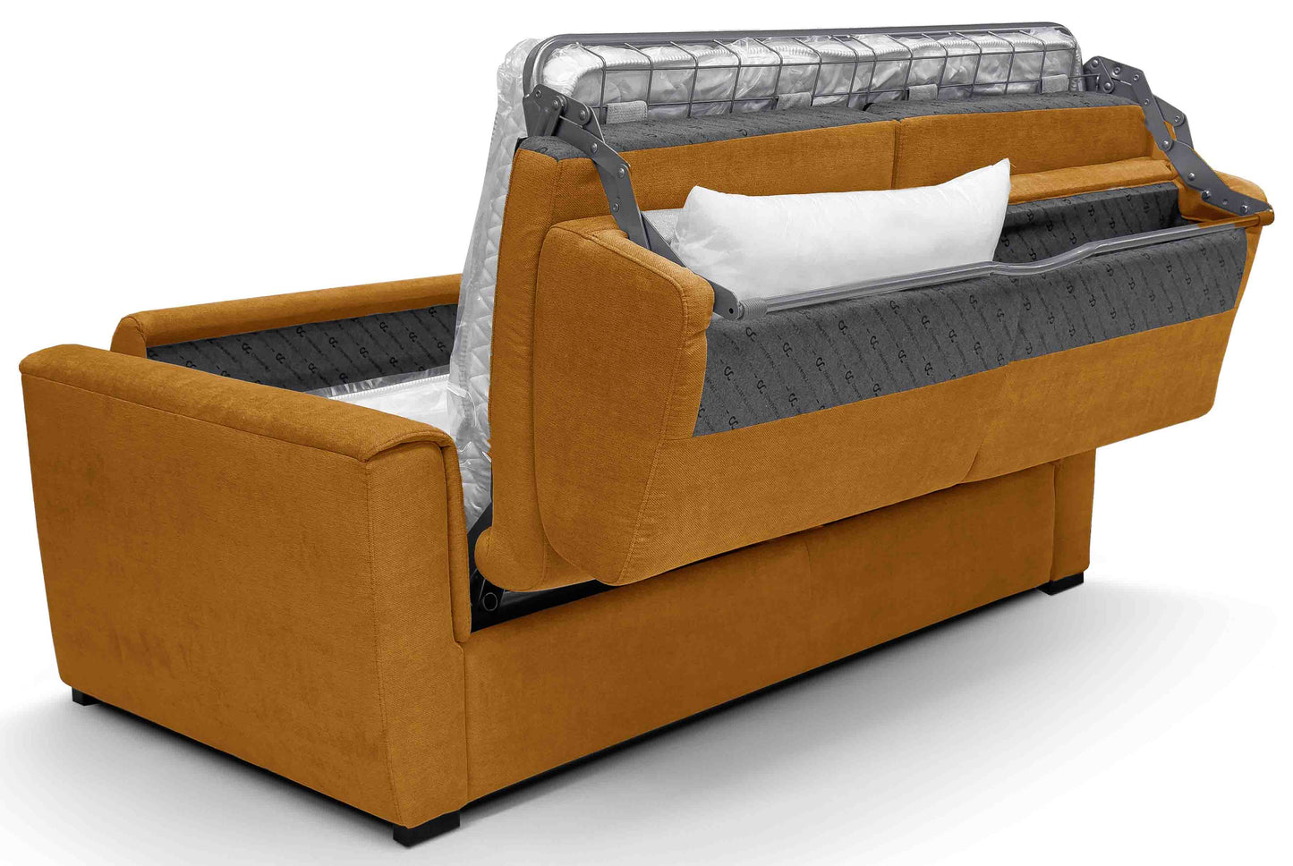 DAX - Canapé convertible 3 places - Velours - Couchage 140 x 190 cm - Largeur 195 cm