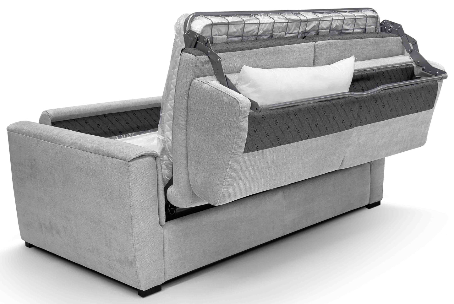 DAX - Canapé convertible 3 places - Velours - Couchage 140 x 190 cm - Largeur 195 cm