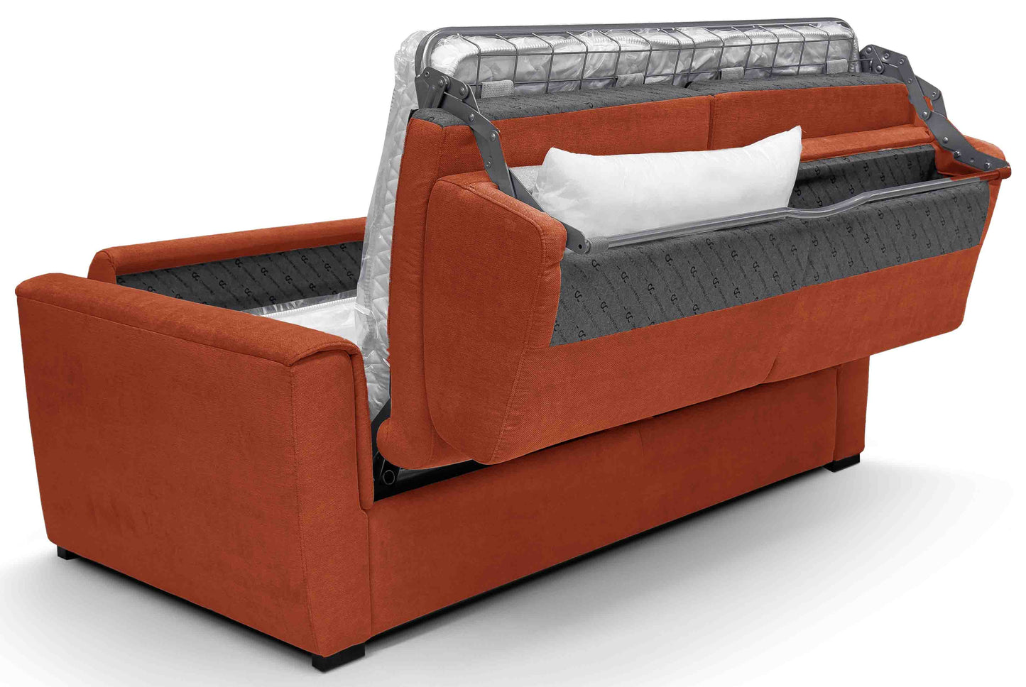 DAX - Canapé convertible 3 places - Velours - Couchage 140 x 190 cm - Largeur 195 cm