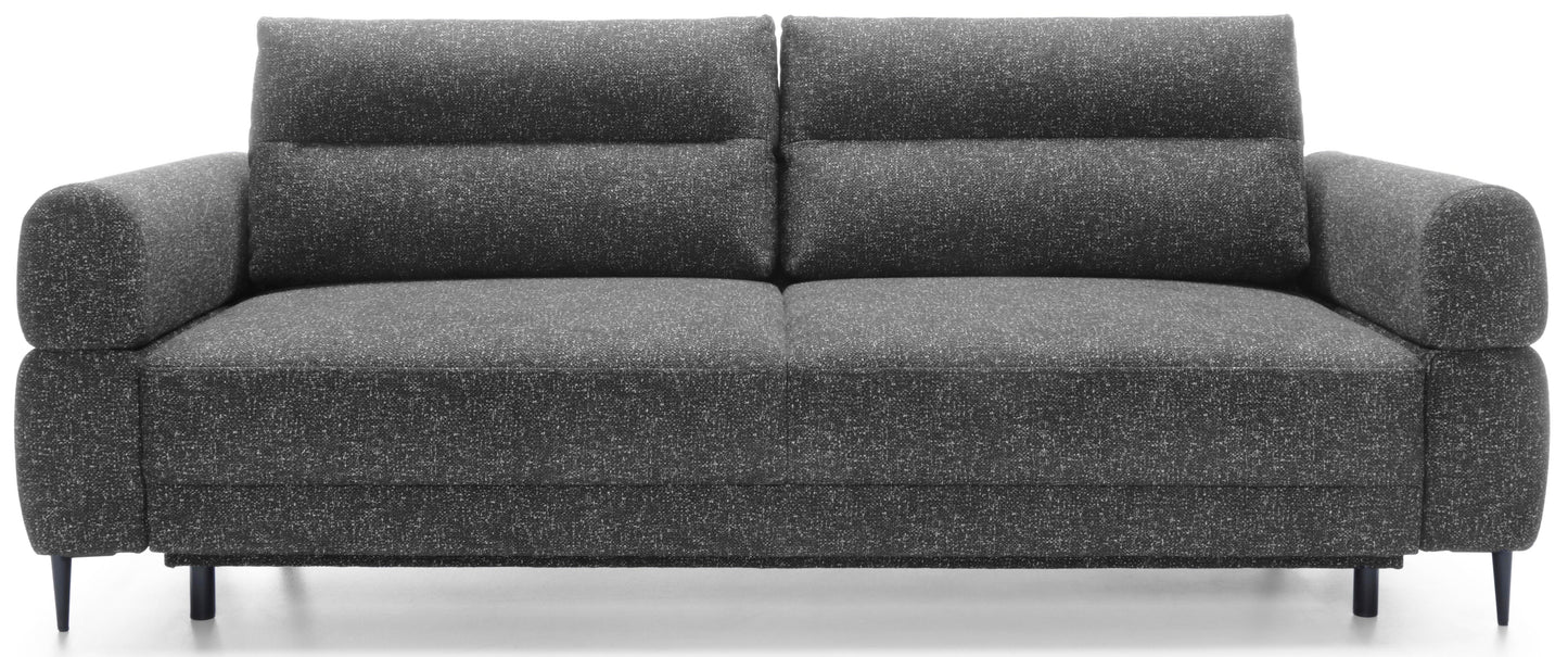 NORDIC - Canapé lit transversal 3 places - Tweed - Couchage 140 x 190 cm - Largeur 230 cm