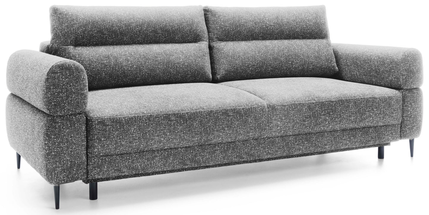 NORDIC - Canapé lit transversal 3 places - Tweed - Couchage 140 x 190 cm - Largeur 230 cm