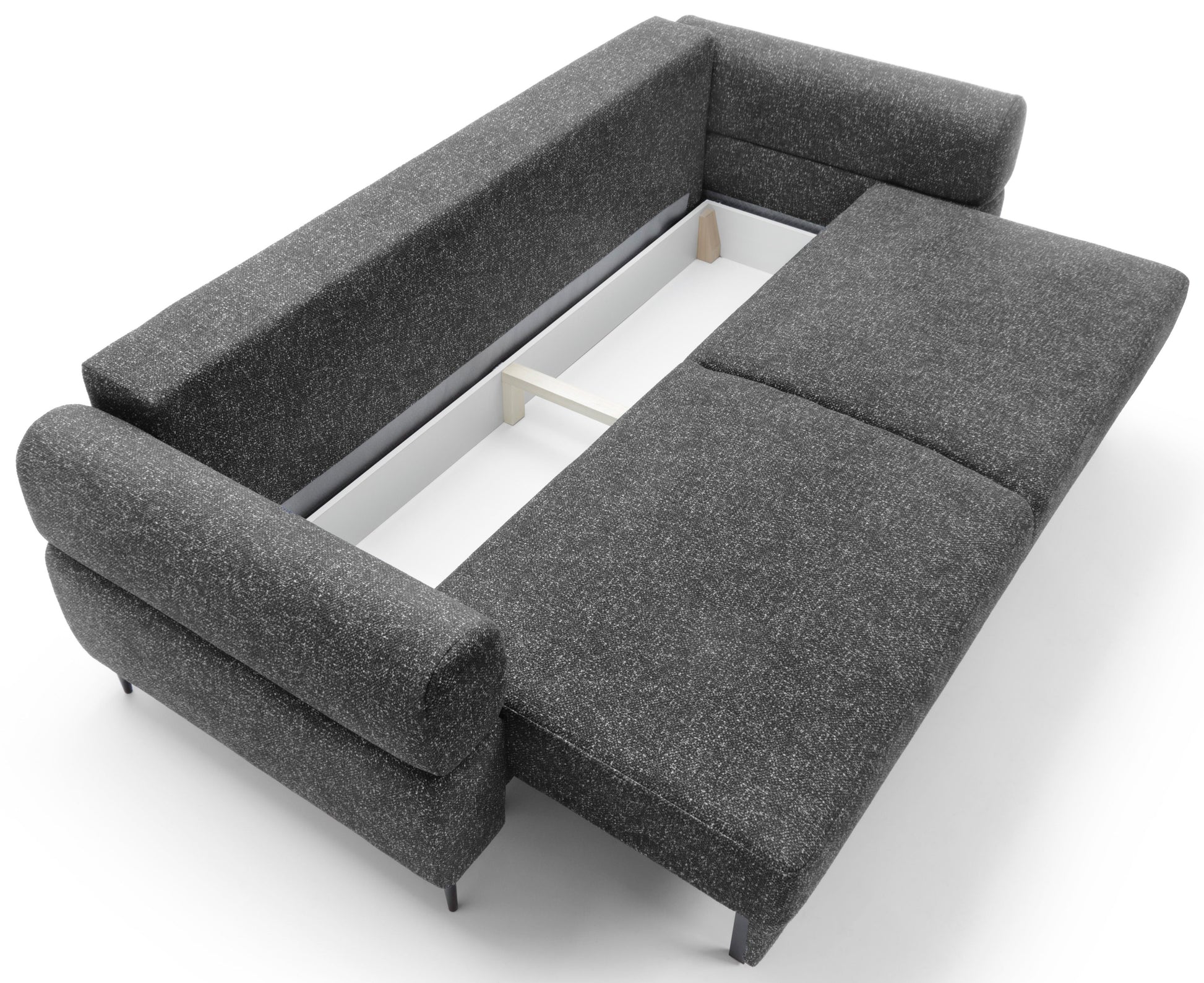 NORDIC - Canapé lit transversal 3 places - Tweed - Couchage 140 x 190 cm - Largeur 230 cm